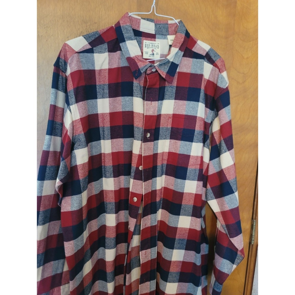 Red Head‎ Plaid Flannel Shirt Men 2XLT Multicolor Long Sleeve Cotton